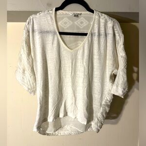 White CAbi Slouchy Boho Tee